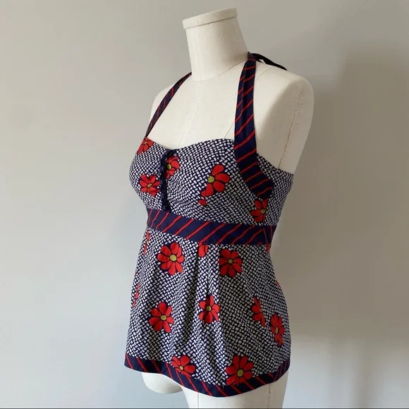Anthropologie Odille Retro Floral Halter Top - Picture 4 of 12